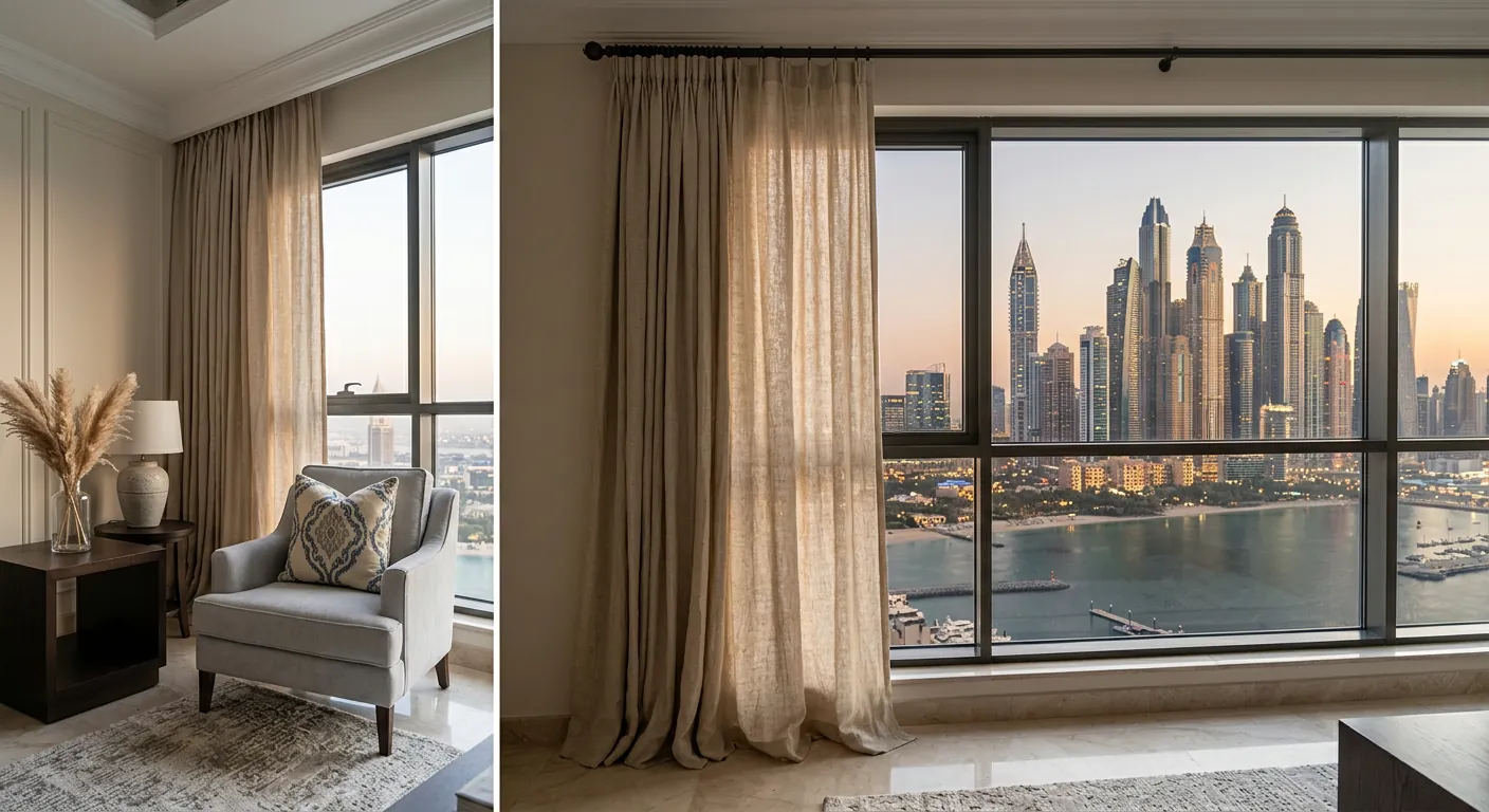 Linen curtains