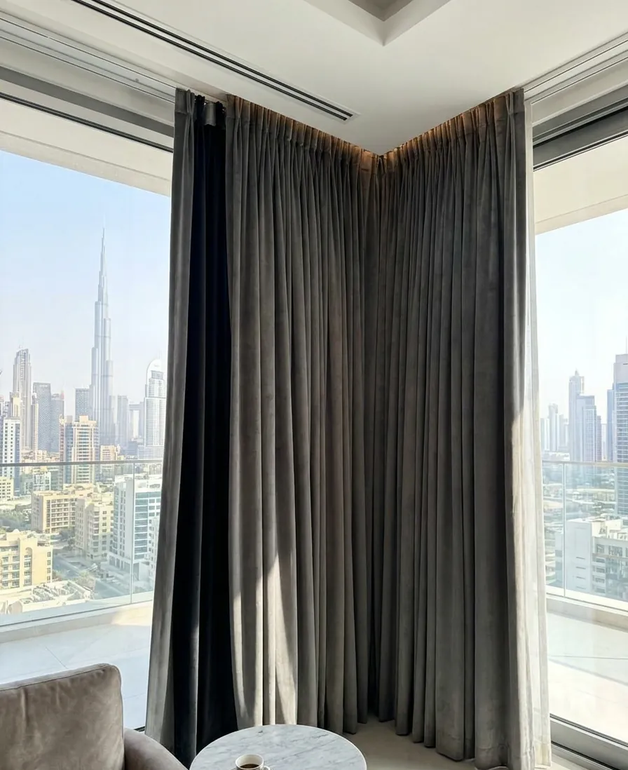 Sound Proof Curtains fabric detail close-up, Curtain Designs Dubai